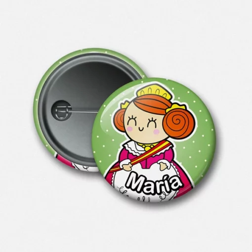 Chapa con alfiler personalizada fallera tierna