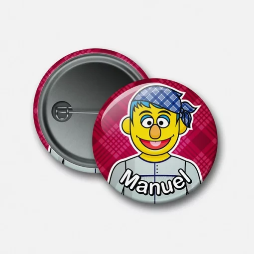 Chapa con alfiler personalizada fallero muppet