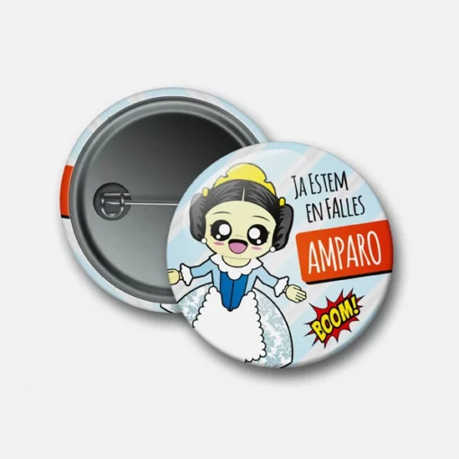 Chapa con alfiler personalizada fallera kawaii