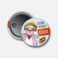 Chapa con alfiler personalizada fallera kawaii