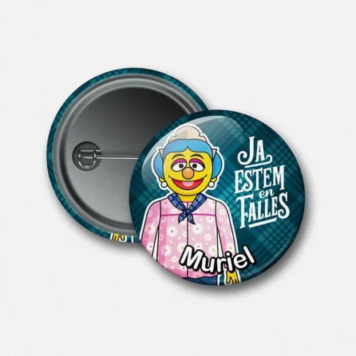 Chapa con alfiler personalizada fallera muppet