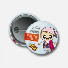 Chapa con alfiler personalizada fallero kawaii