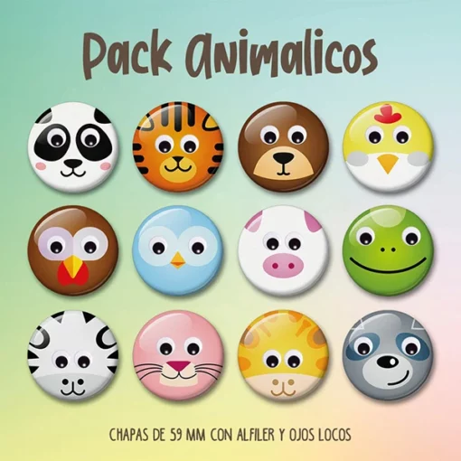 Chapas animales ojos locos - Imagen 2